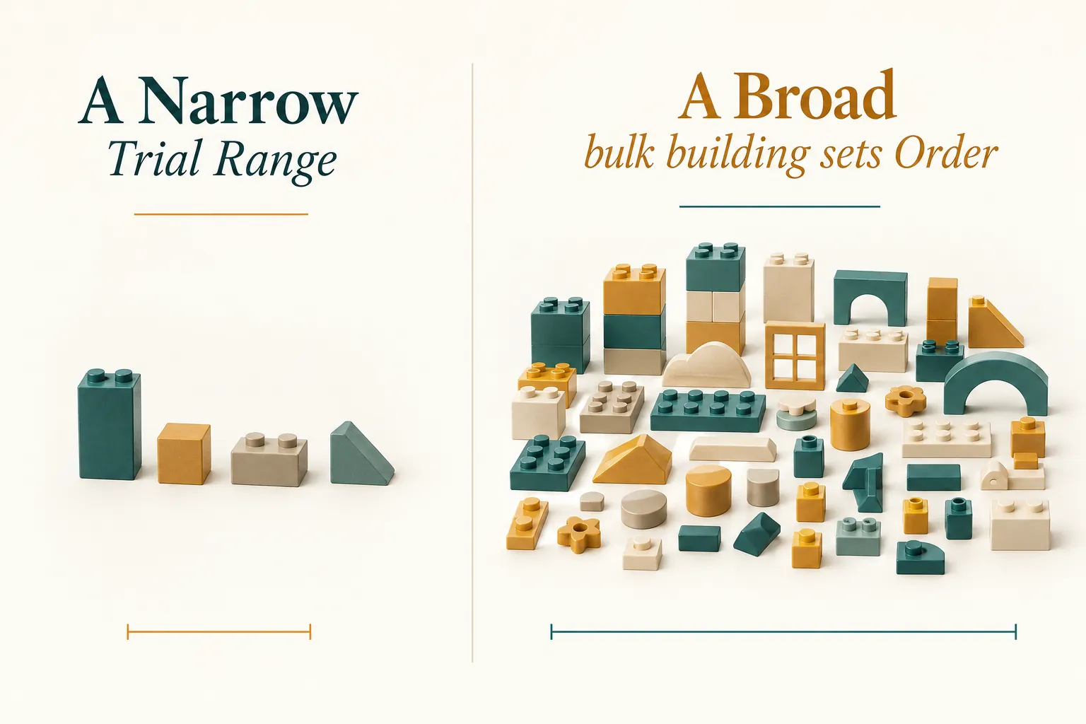 Explanatory diagram for A Narrow Trial Range vs a Broad bulk building sets Order