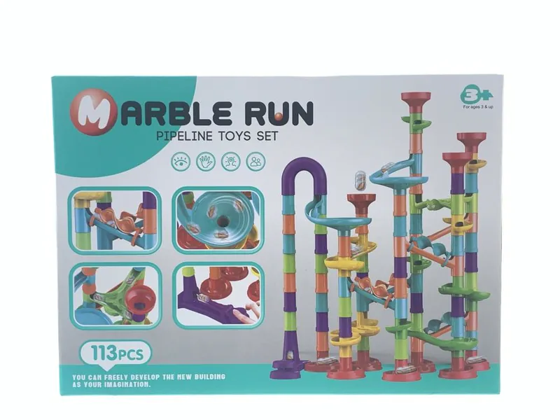 TBS-198230 3D STEM Marble Run Race Track for Kids 113pcs Maze Game DIY