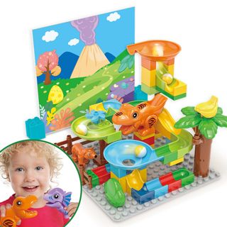 Educational Building Blocks 60PCS Dinosaur Marble Run Track Set