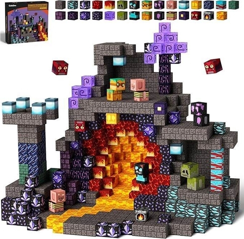 Cueva de Lava – Set de Bloques Magnéticos de Construcción (16 piezas, imán de 2.5 mm, peso neto 15.5 kg)