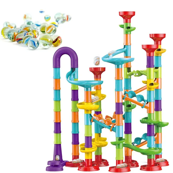 TBS-198230 3D STEM Marble Run Race Track for Kids 113pcs Maze Game DIY